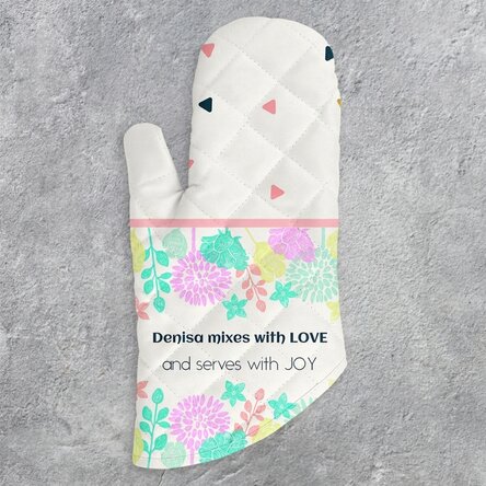 Op maat gemaakte keukenhandschoen met tekst - Mixed with love