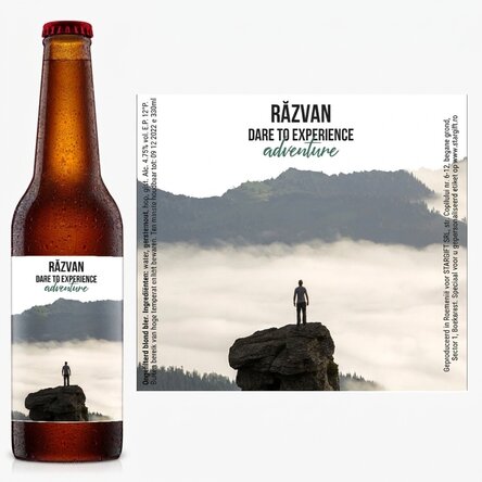 Bier met eigen tekst en foto - Dare to...