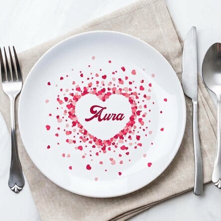 Gepersonaliseerd bord met tekst - Sparkle of hearts