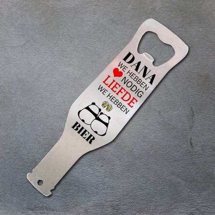 Gepersonaliseerde bieropener - Beer is better than love