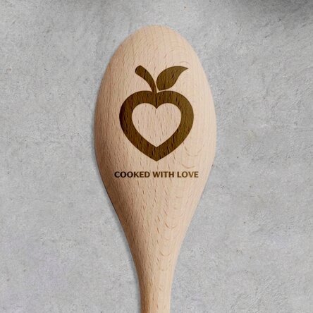Gepersonaliseerde houten lepel - Cooked with love