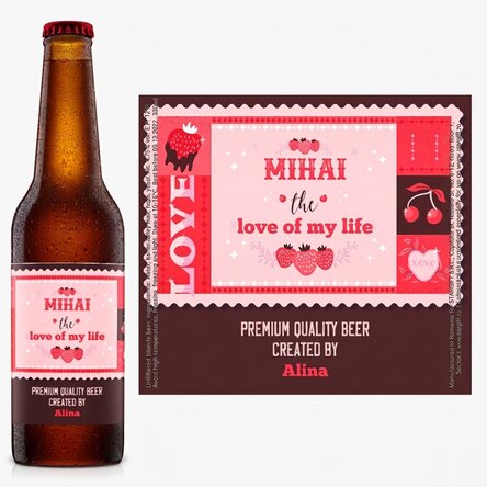 Personalised beer with text - Valentine's