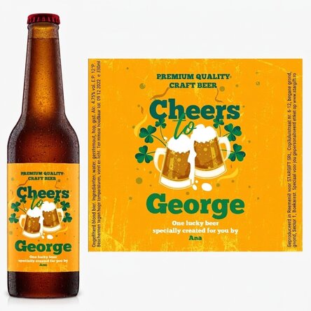 Bier met gepersonaliseerde tekst - Proost op...