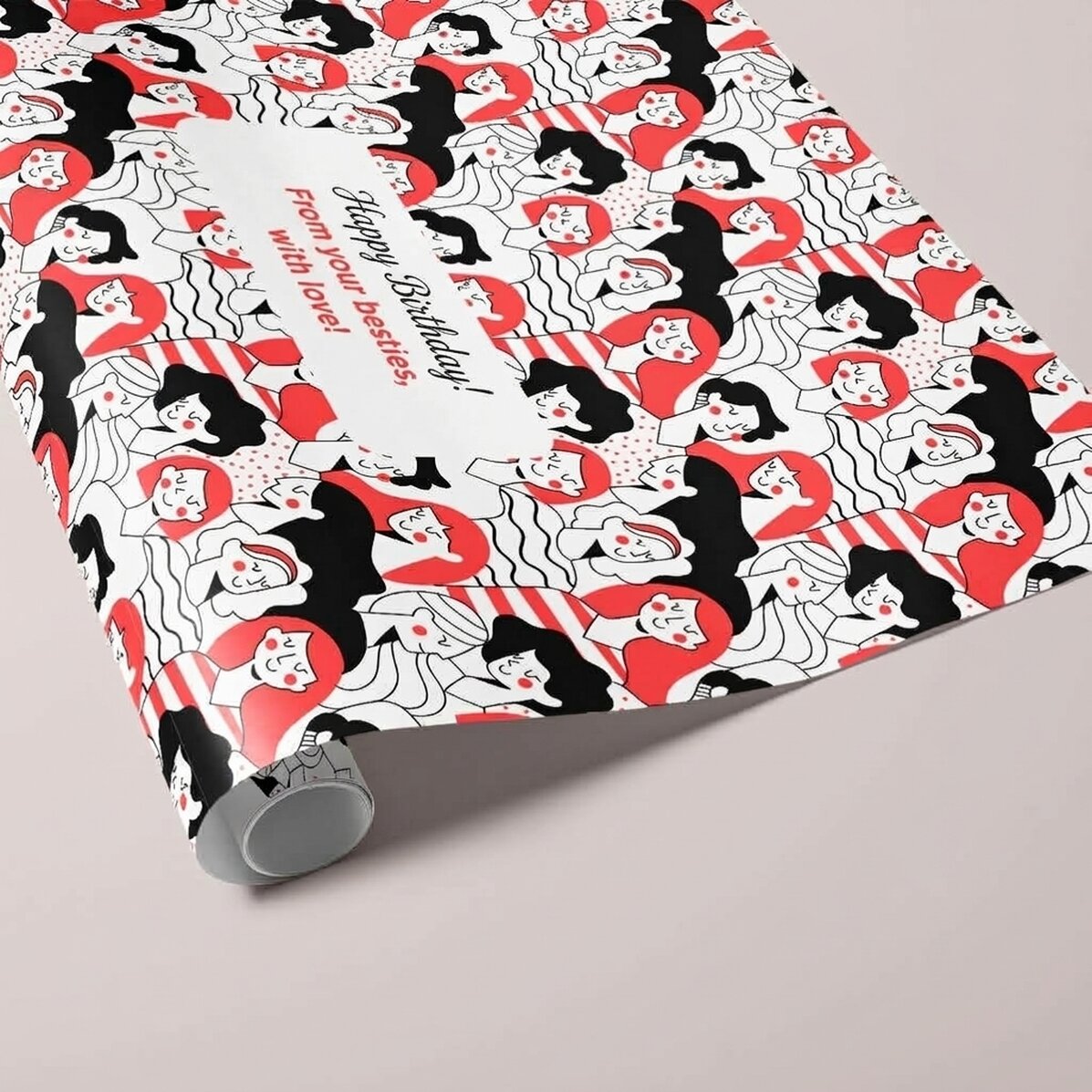 Gepersonaliseerd cadeaupapier met tekst - Dames