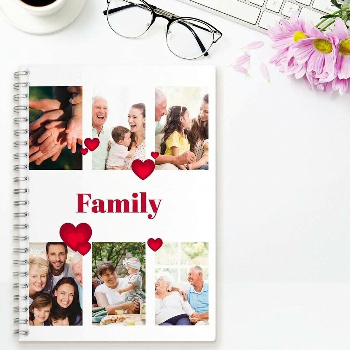 Gepersonaliseerd notitieboekje met 6 foto