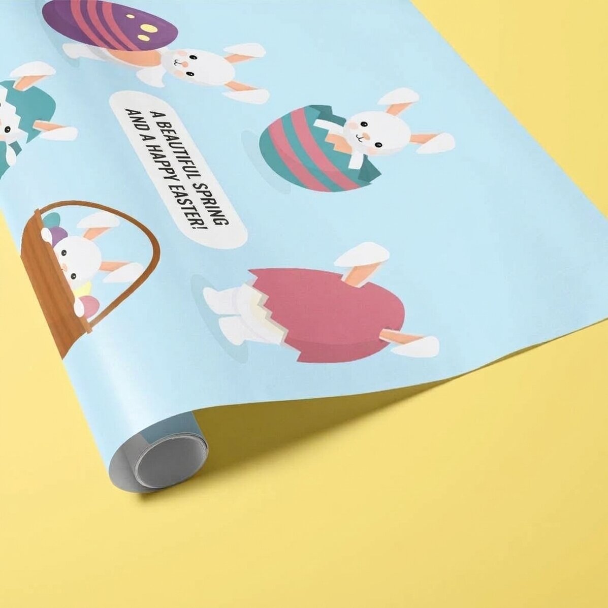 Gepersonaliseerd cadeaupapier met tekst - Konijntjes