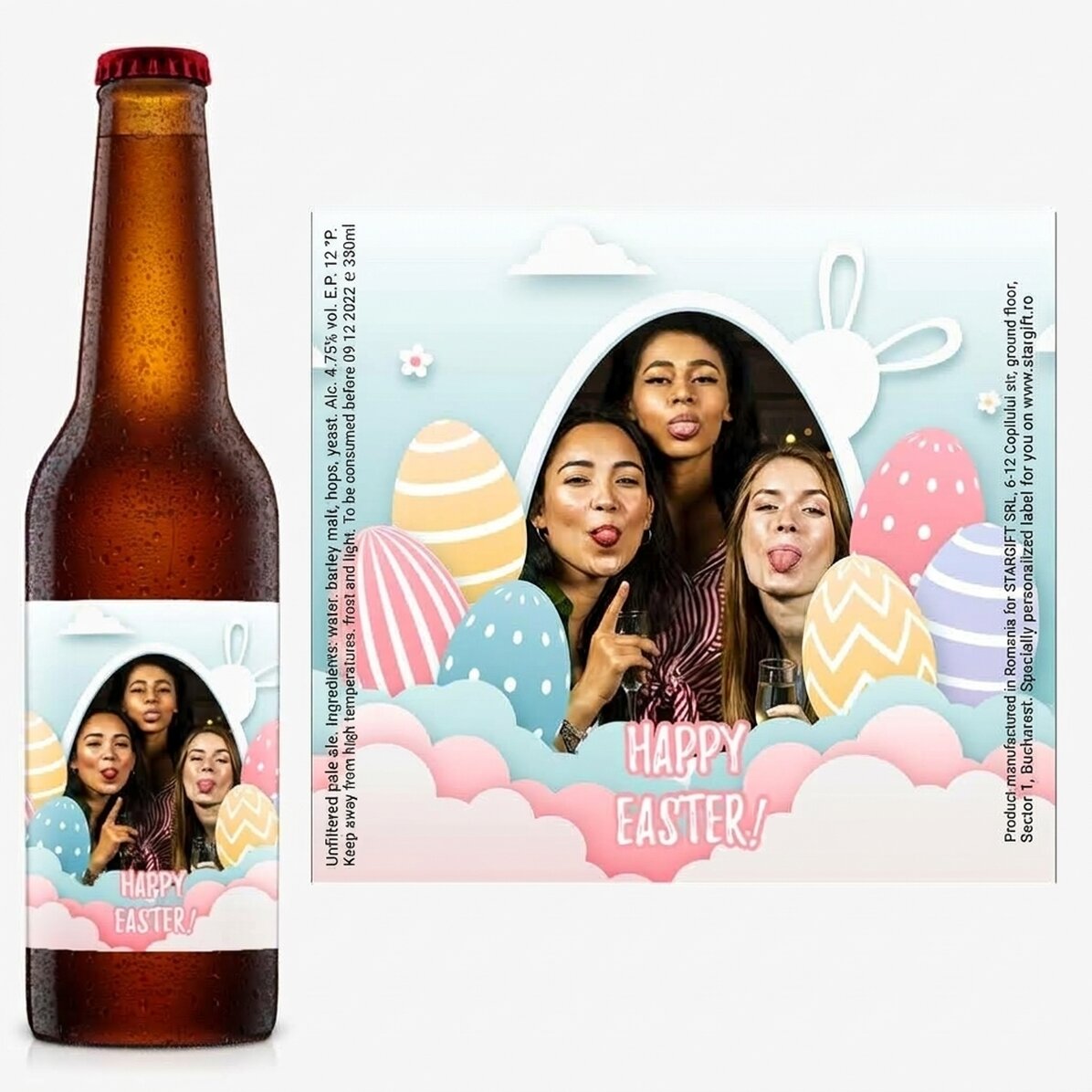 Bier met eigen foto - Vrolijk Pasen!