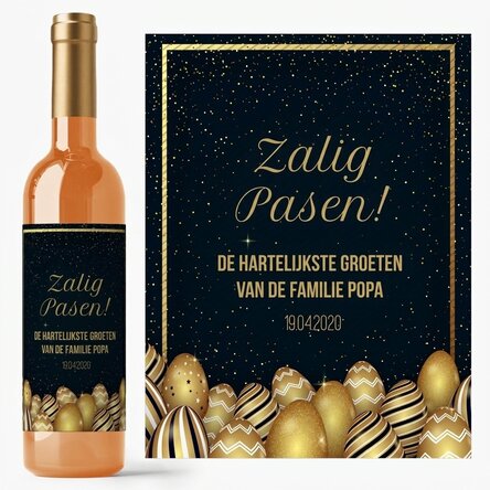 Wijn met gepersonaliseerde tekst voor Pasen