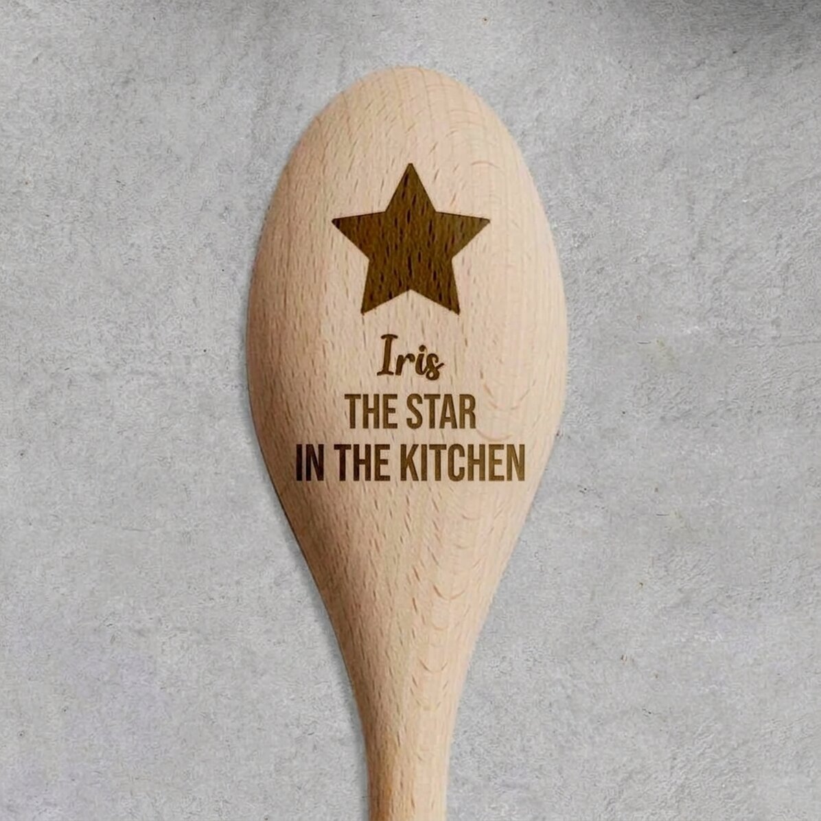 Gepersonaliseerde houten lepel - Star