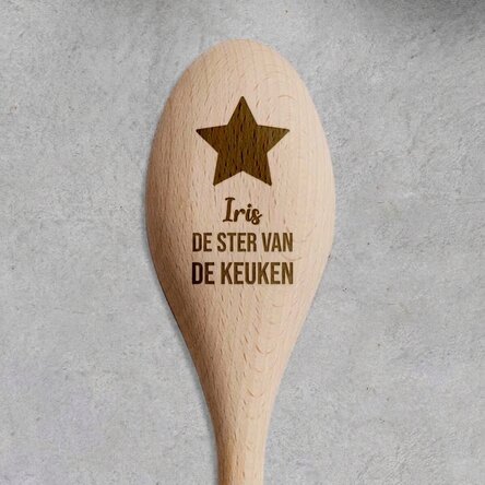 Gepersonaliseerde houten lepel - Star