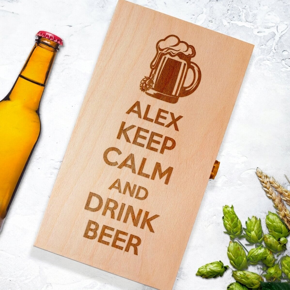 Gepersonaliseerde bierdoos voor drie flesjes - Keep Calm and Drink Beer