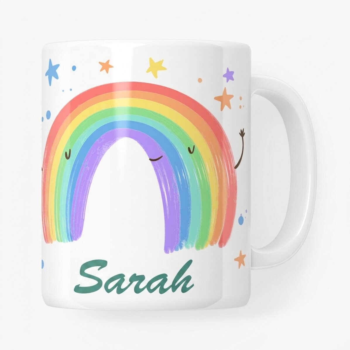 Gepersonaliseerde mok met tekst - Rainbow