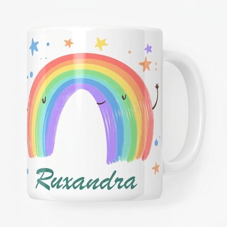 Gepersonaliseerde mok met tekst - Rainbow