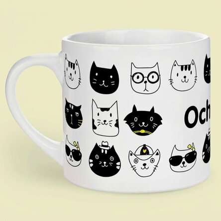 Gepersonaliseerde kinderbeker met tekst - Cats