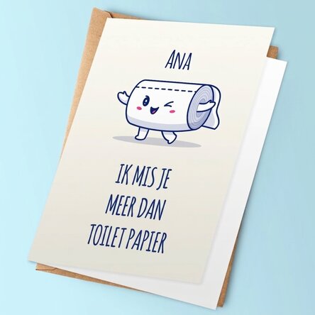 Gepersonaliseerde wenskaart met tekst - Toiletpapier