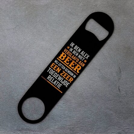 Gepersonaliseerde bieropener met tekst - Committed relationship