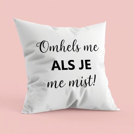 Gepersonaliseerd kussen met tekst - Hug me