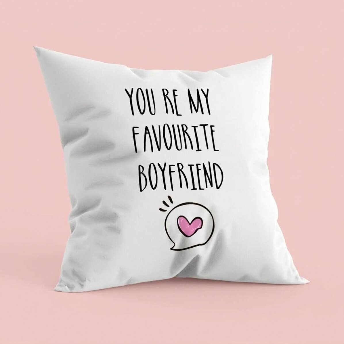 Gepersonaliseerd kussen met tekst - Favourite boyfriend