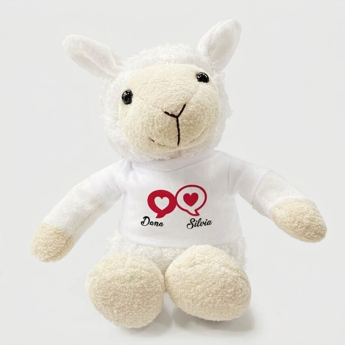 Gepersonaliseerd schapenfiguurtje met tekst - Chat hearts