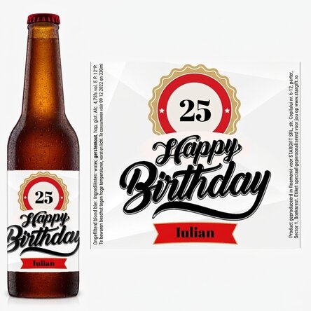 Bier met gepersonaliseerde tekst - Happy birthday!