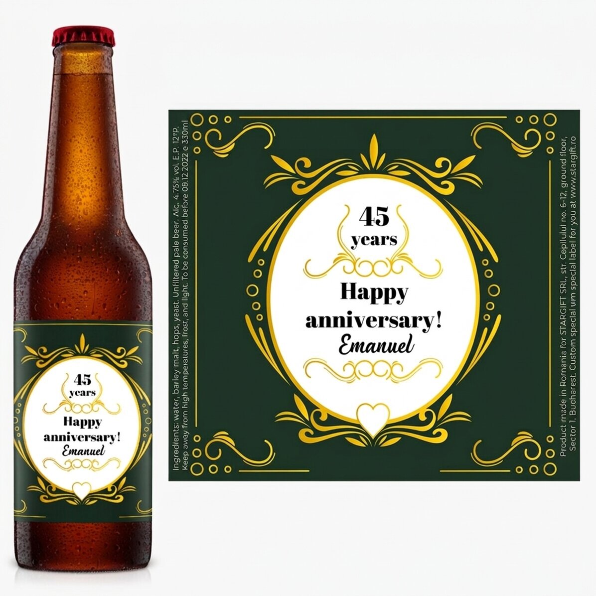 Bier met gepersonaliseerde tekst - Happy anniversary!