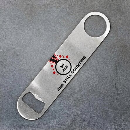 Gepersonaliseerde bieropener met tekst - Anniversary