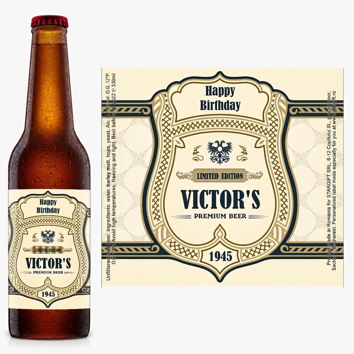 Bier met gepersonaliseerde tekst - Wapen