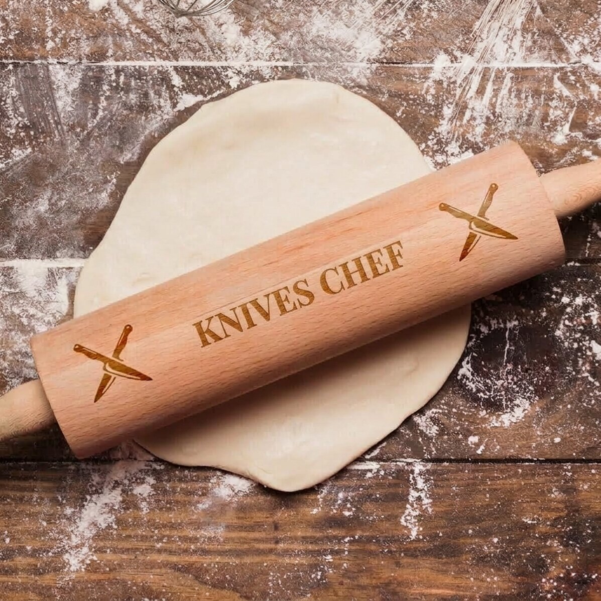 Op maat gemaakte houten draaibare snijplank - Chef la cutite