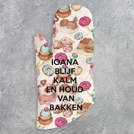 Op maat gemaakte keukenhandschoen met tekst - Keep Calm