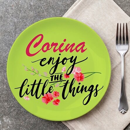 Gepersonaliseerd bord met tekst - Enjoy the little things