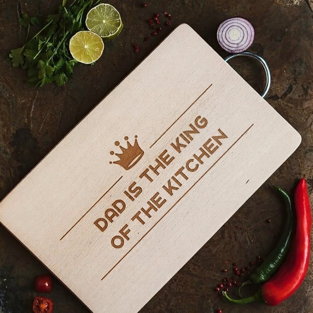 Op maat gemaakte snijplank - The King Of The Kitchen