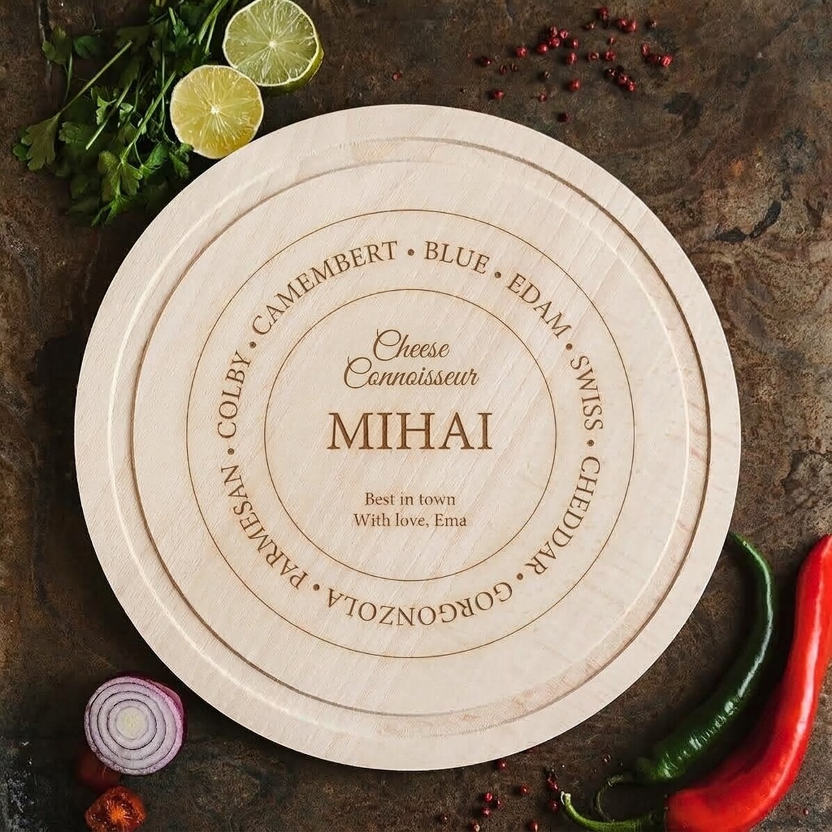 Op maat gemaakte ronde kaasrasp - Cheese connoisseuir