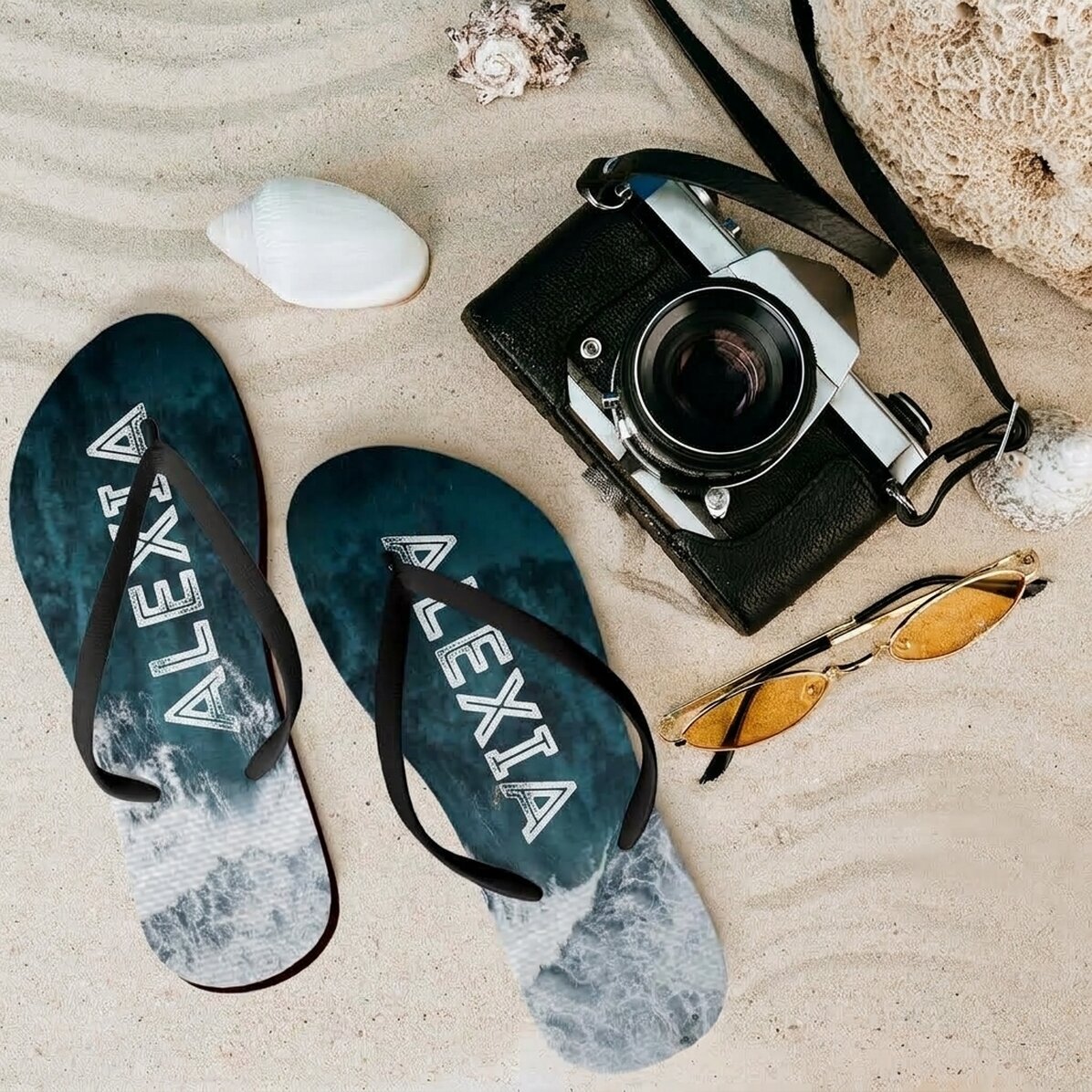 Op maat gemaakte slippers met naam - Ocean