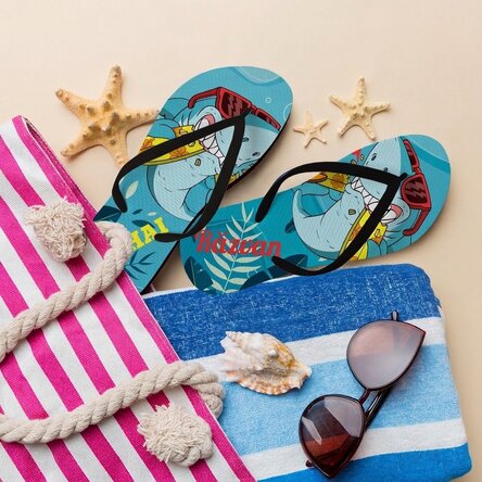 Gepersonaliseerde slippers met tekst - Haai