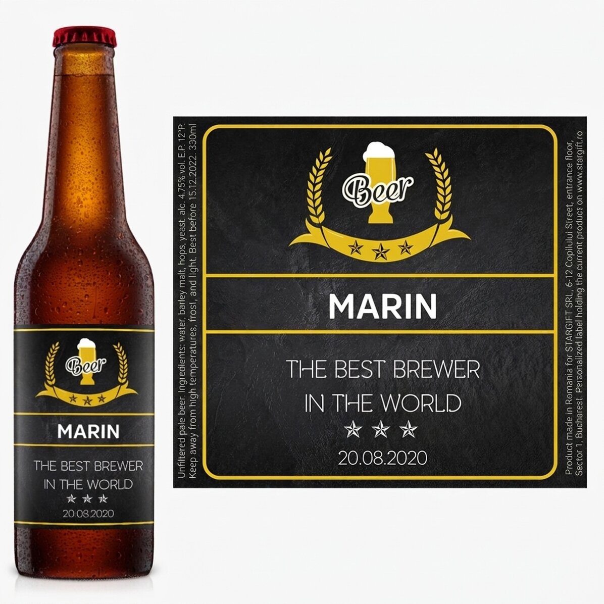 Bier met gepersonaliseerde tekst - The best brewer