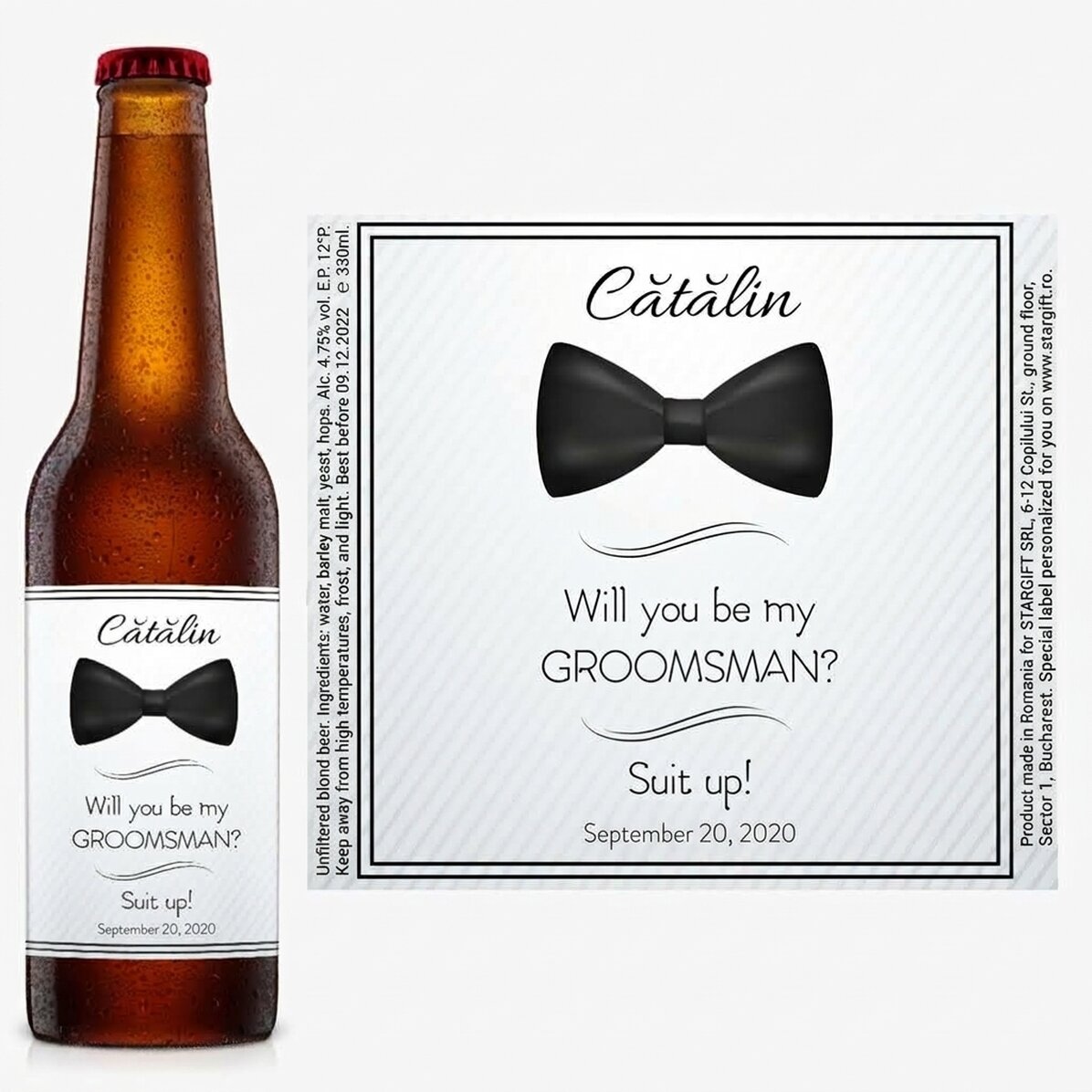 Bier met gepersonaliseerde tekst - Will you be my groomsman?