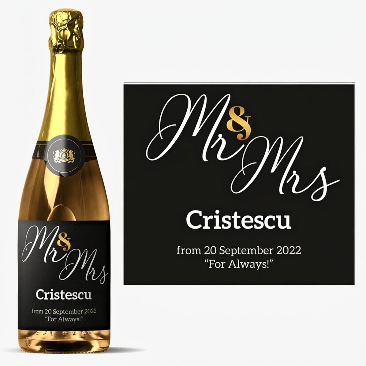 Mousserende wijn met gepersonaliseerde tekst - Celebrating life