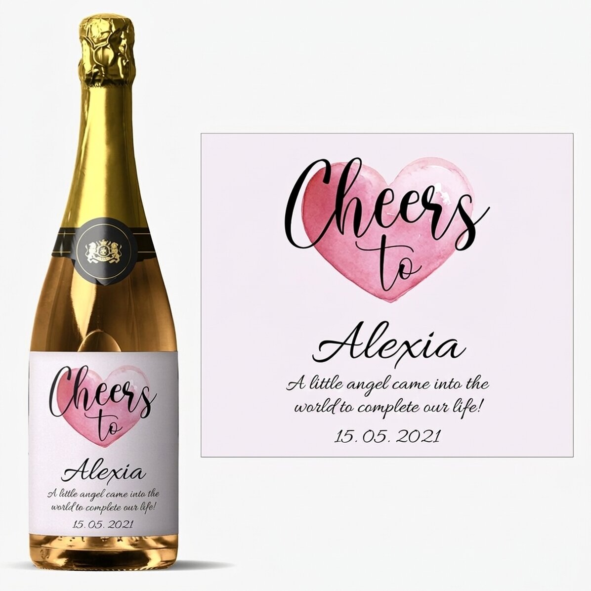 Mousserende wijn met gepersonaliseerde tekst - Proost op...