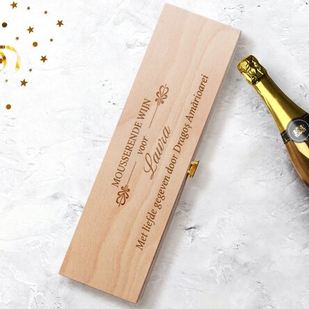 Gepersonaliseerde mousserende wijnverpakking met tekst - Elegance