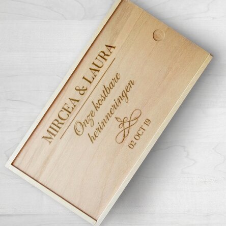 Gepersonaliseerde houten geschenkdoos - Memories