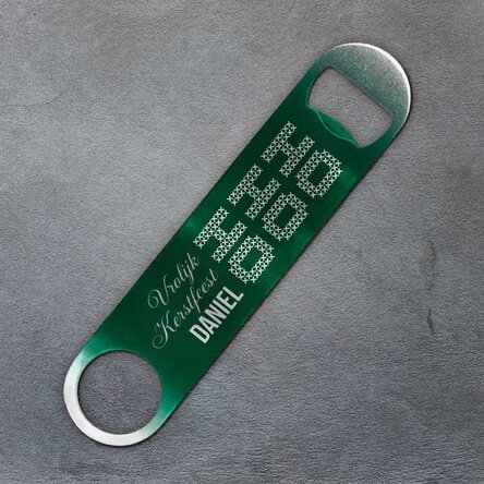 Gepersonaliseerde bieropener met tekst - Ho ho ho