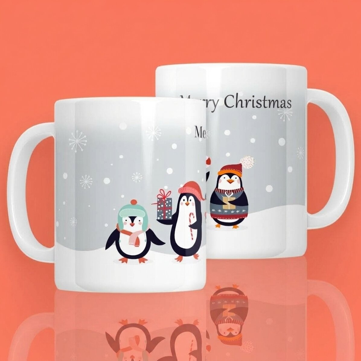 Gepersonaliseerde mok met tekst - Pinguïns