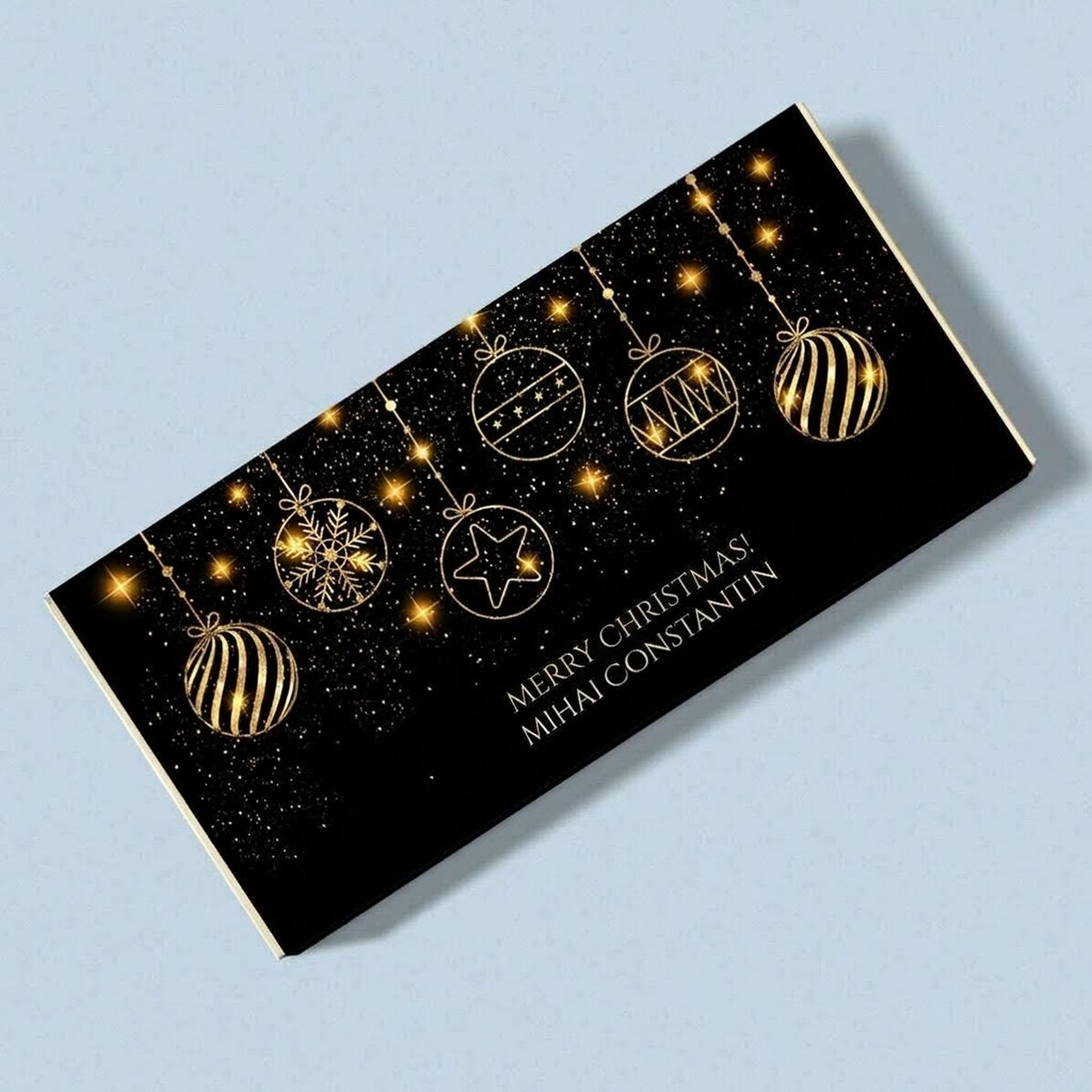 Chocolade met naam en boodschap - Gold Christmas