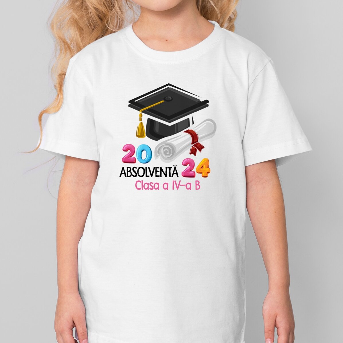 Katoenen T-shirt voor kinderen, gepersonaliseerd met een tekst - Afgestudeerde