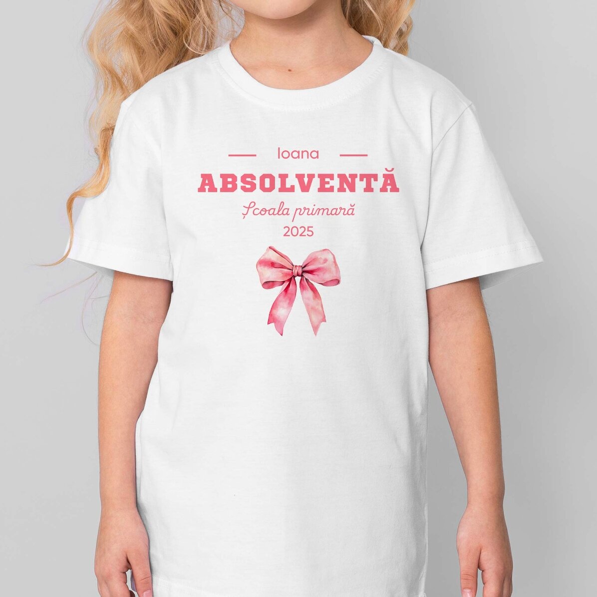 Katoenen T-shirt voor kinderen, gepersonaliseerd met een tekst - Absolventa