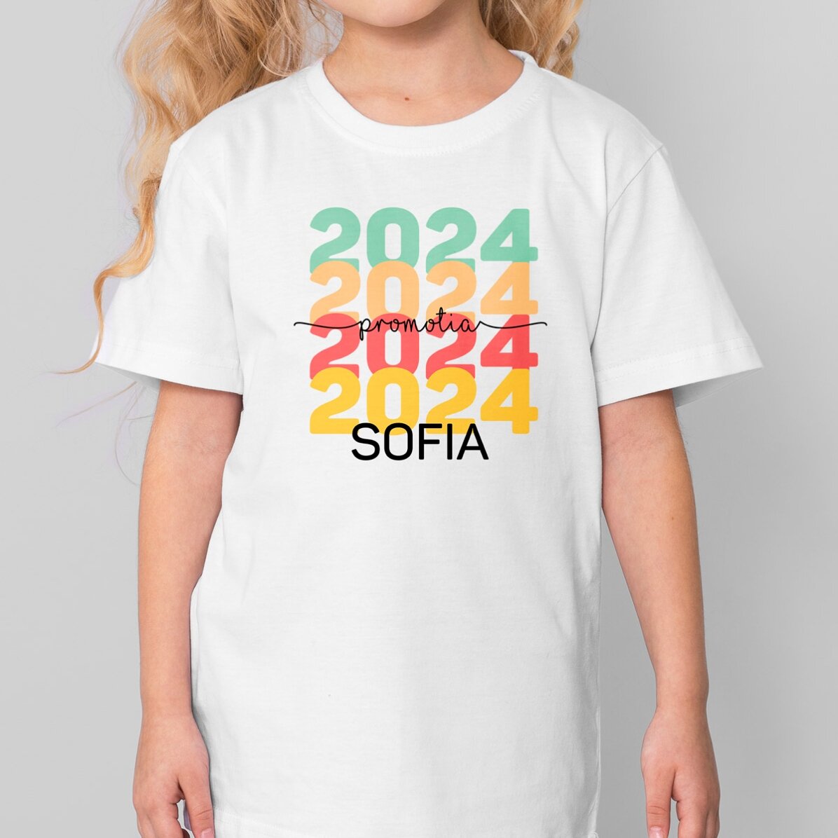 Katoenen T-shirt voor kinderen, gepersonaliseerd met tekst - Afstuderen