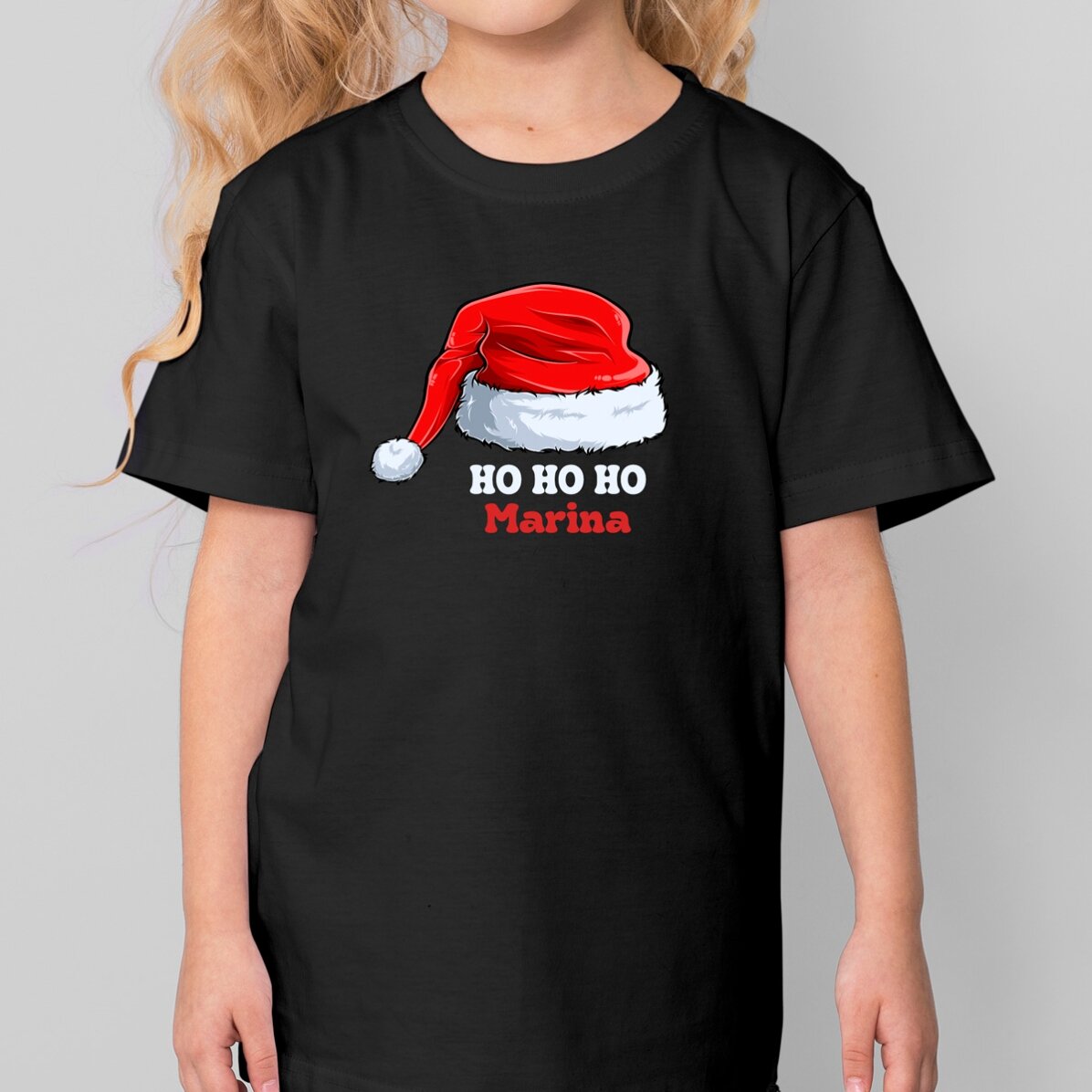 Katoenen T-shirt voor kinderen, gepersonaliseerd met tekst - Kerstmis