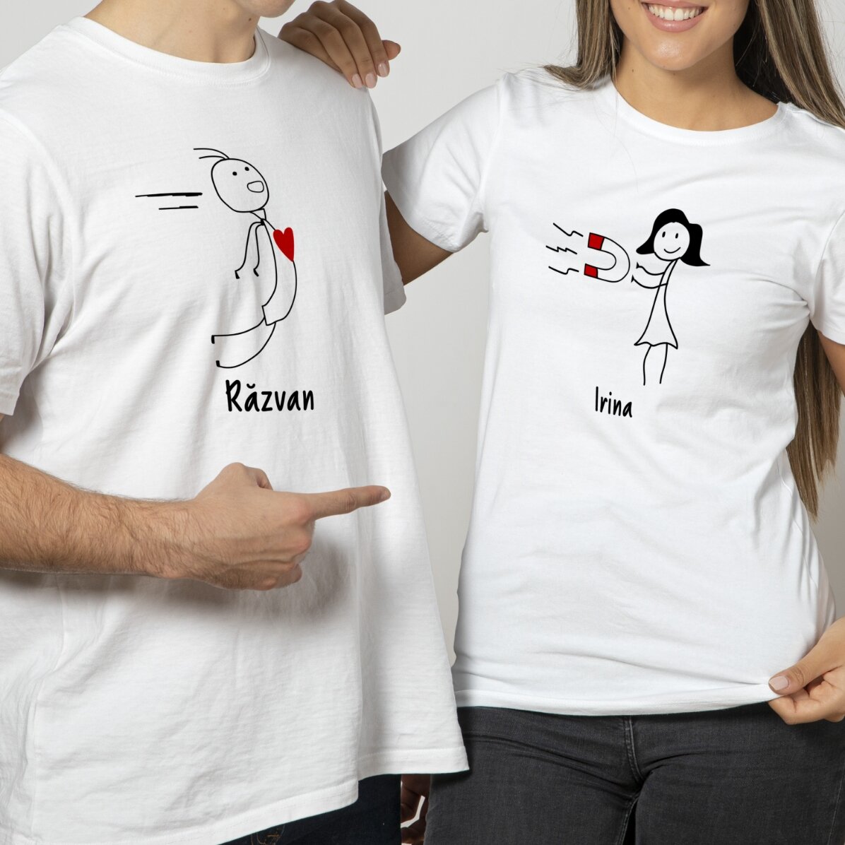 Katoenen T-shirt voor haar, gepersonaliseerd met tekst - Magnet