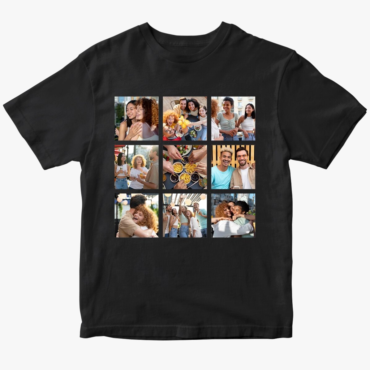 Gepersonaliseerd katoenen T-shirt met 9 foto’s