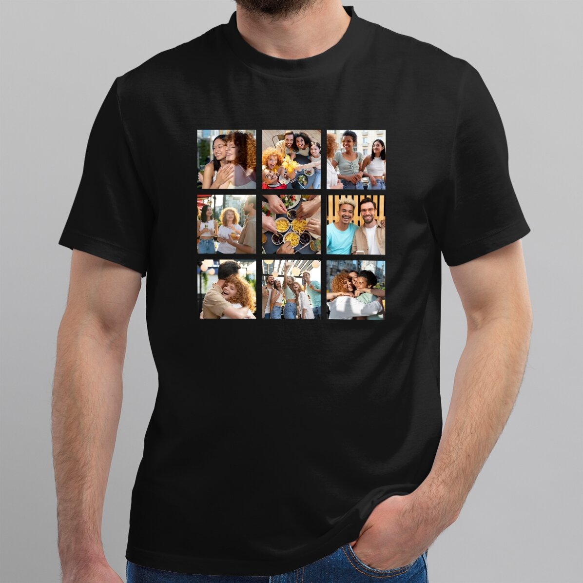 Gepersonaliseerd katoenen T-shirt met 9 foto’s